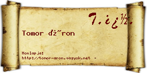 Tomor Áron névjegykártya