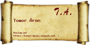 Tomor Áron névjegykártya